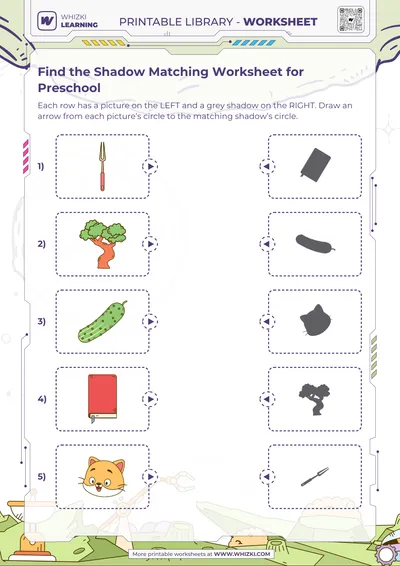 Find the Shadow Matching Worksheet for Preschool