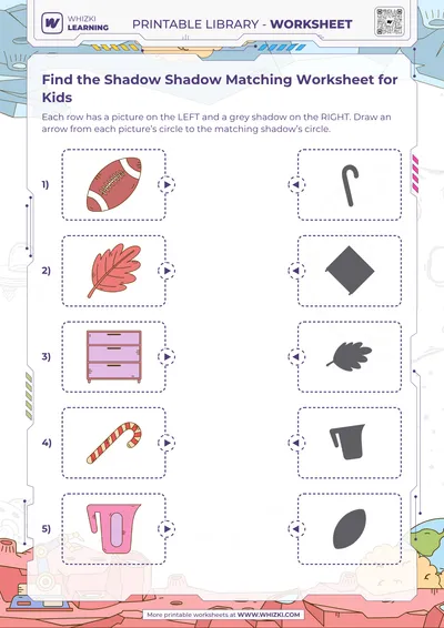 Find the Shadow Shadow Matching Worksheet for Kids
