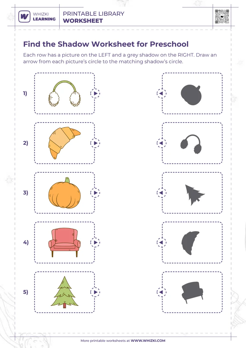 Find the Shadow Worksheet for Preschool