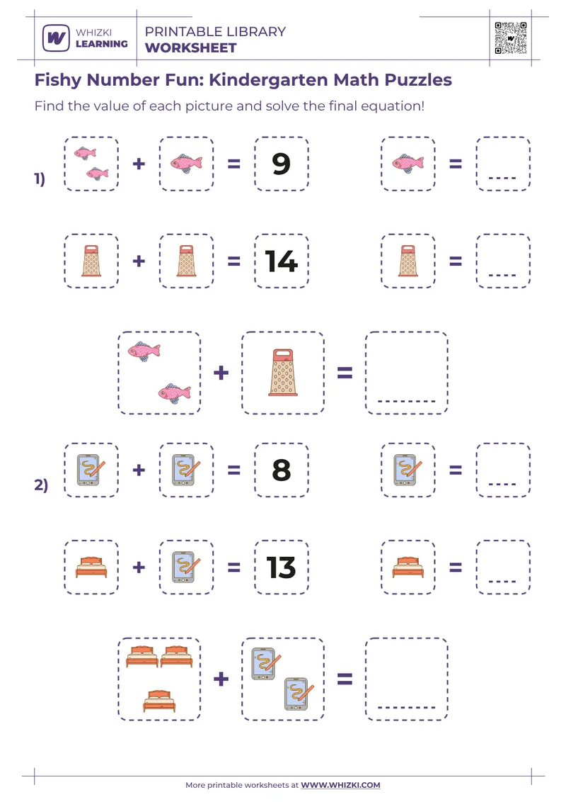 Fishy Number Fun: Kindergarten Math Puzzles