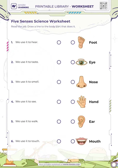 Five Senses Science Worksheet