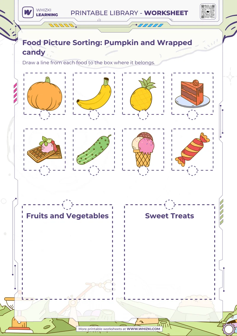 Food Picture Sorting: Pumpkin and Wrapped candy