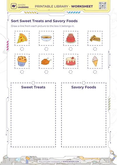 Sort Sweet Treats and Savory Foods