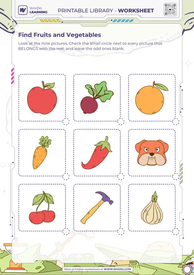Find Fruits and Vegetables