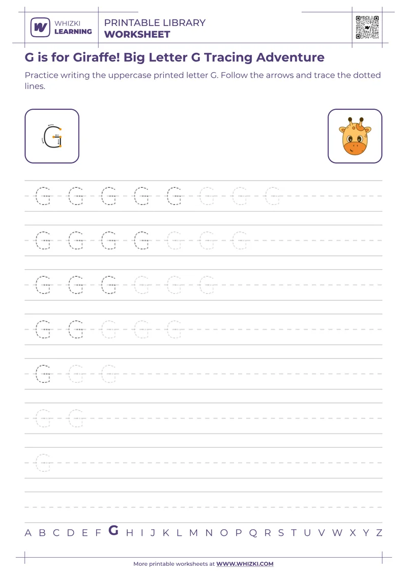 G is for Giraffe! Big Letter G Tracing Adventure