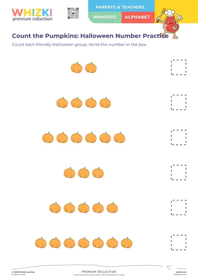 Count the Pumpkins: Halloween Number Practice