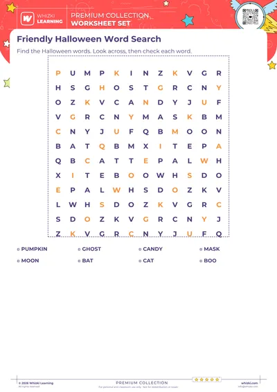 Friendly Halloween Word Search