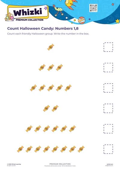 Count Halloween Candy: Numbers 1–8