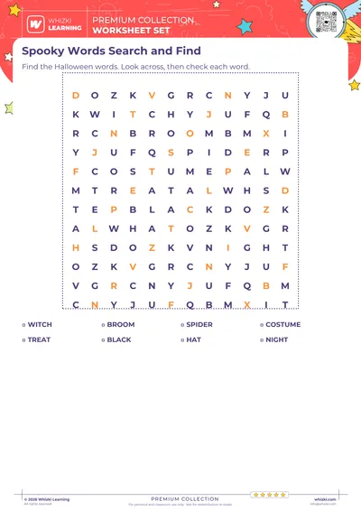 Spooky Words Search and Find