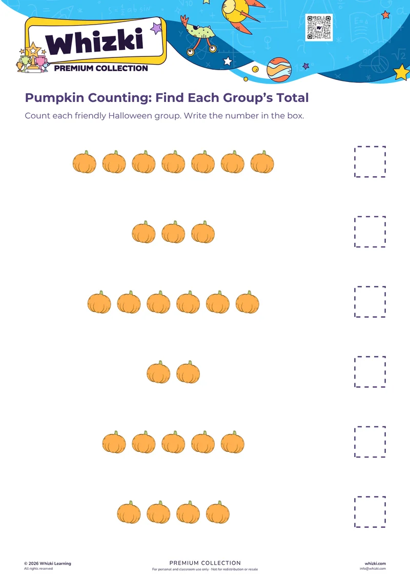 Pumpkin Counting: Find Each Group’s Total