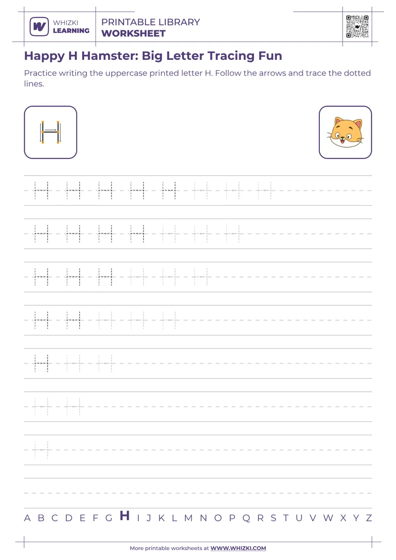 Happy H Hamster: Big Letter Tracing Fun