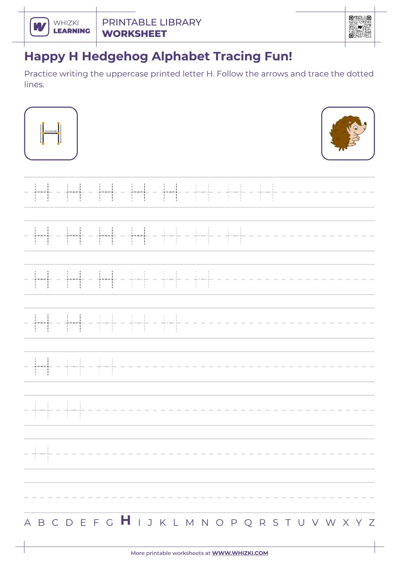 Happy H Hedgehog Alphabet Tracing Fun!