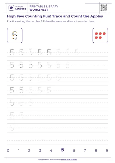 High Five Counting Fun! Trace and Count the Apples