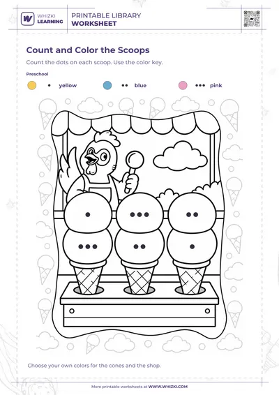 Ice Cream Scoops Color by Code Worksheet