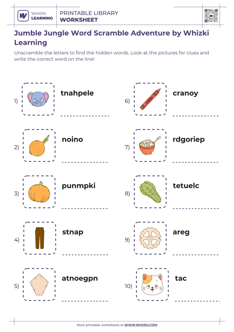 Jumble Jungle Word Scramble Adventure by Whizki Learning