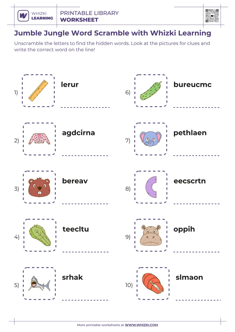 Jumble Jungle Word Scramble with Whizki Learning