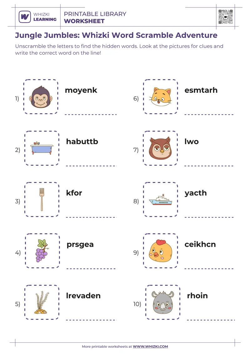 Jungle Jumbles: Whizki Word Scramble Adventure