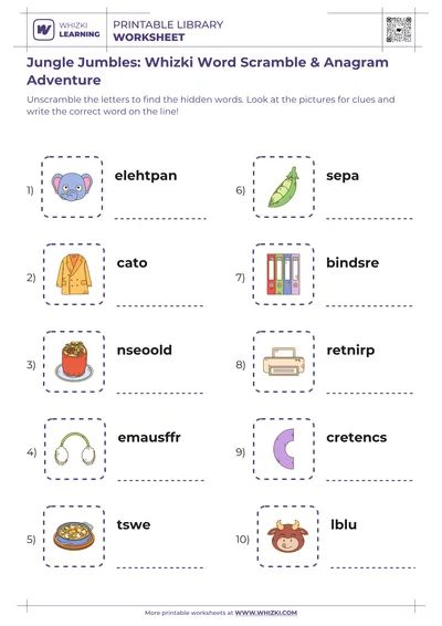 Jungle Jumbles: Whizki Word Scramble & Anagram Adventure