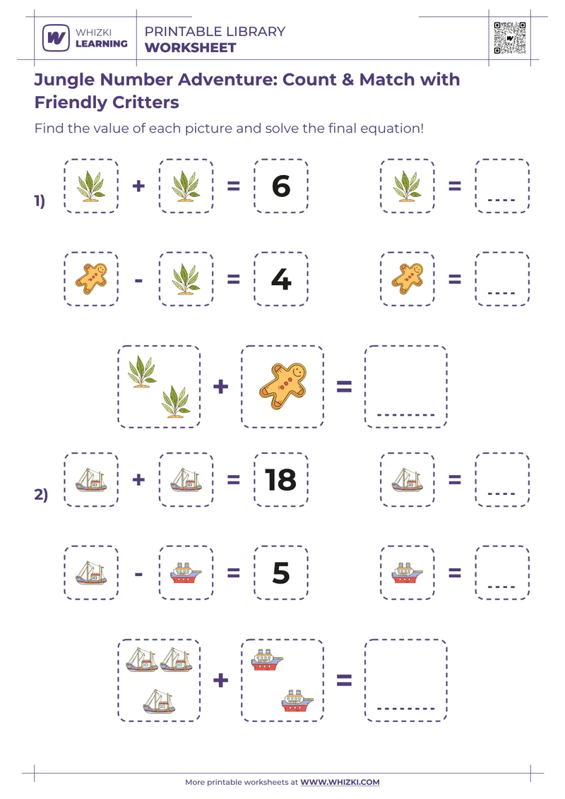 Jungle Number Adventure: Count & Match with Friendly Critters