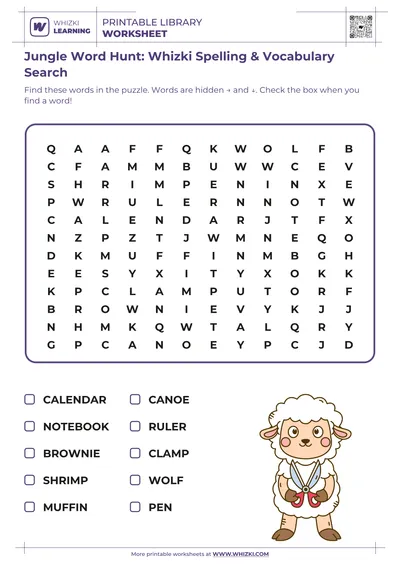 Jungle Word Hunt: Whizki Spelling & Vocabulary Search