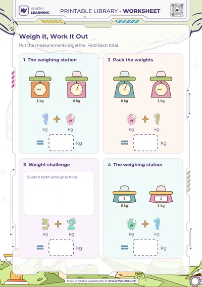 Kilogram Addition Measurement Worksheet