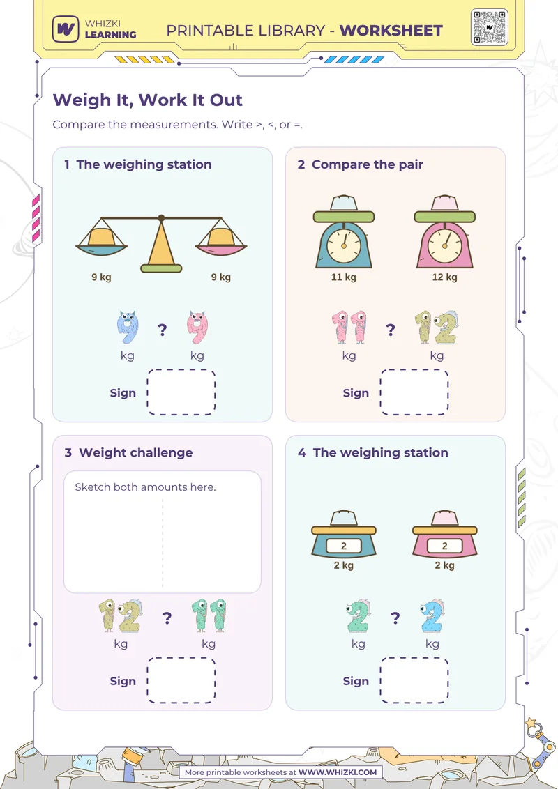 Kilogram Comparison Worksheet