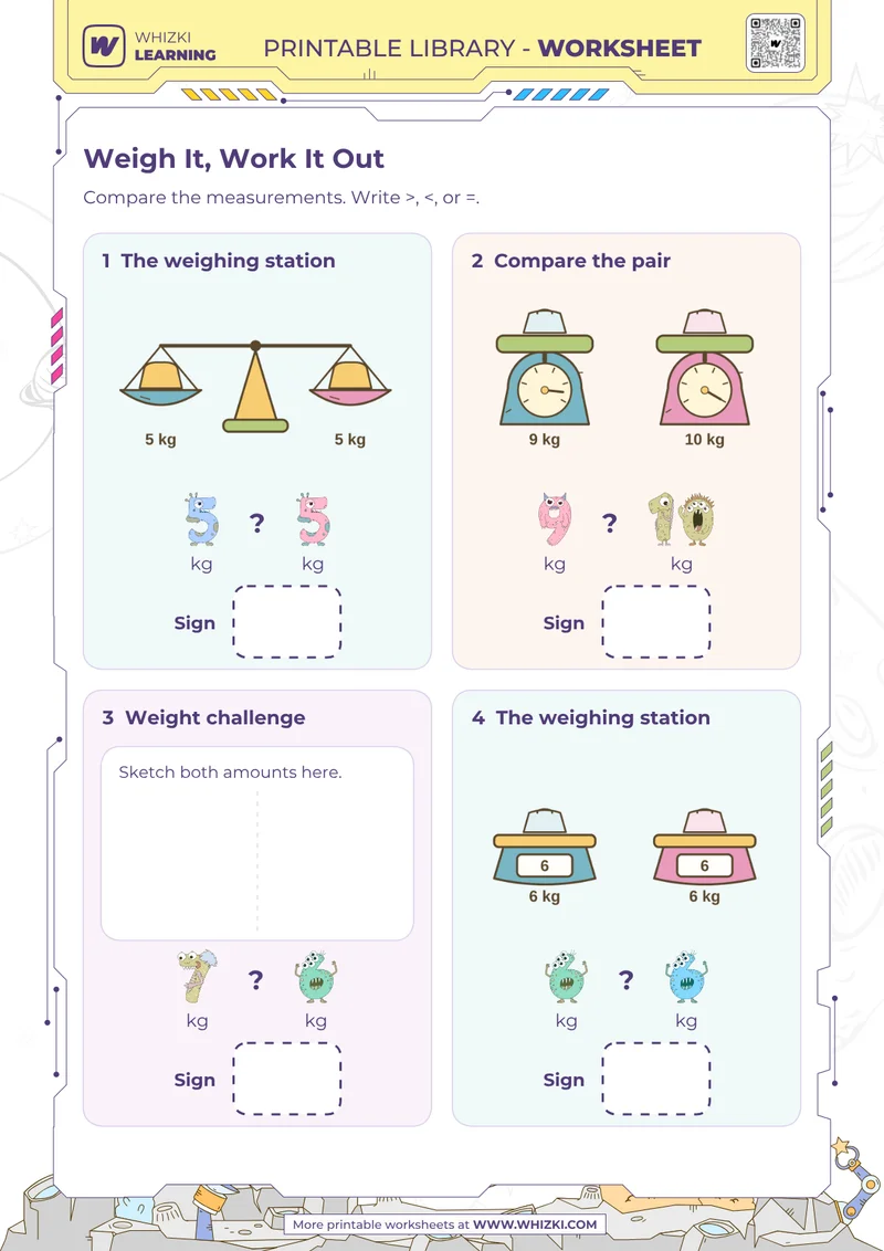 Kilogram Comparison Worksheet