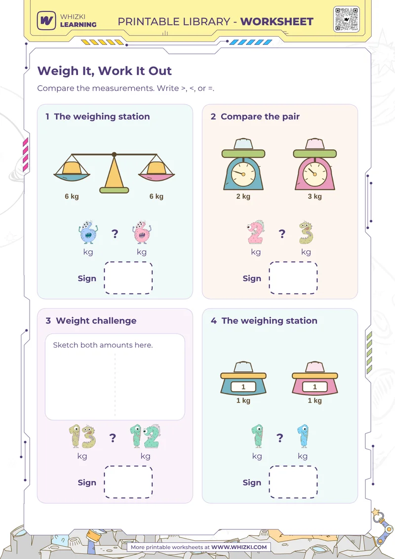 Kilogram Comparison Worksheet