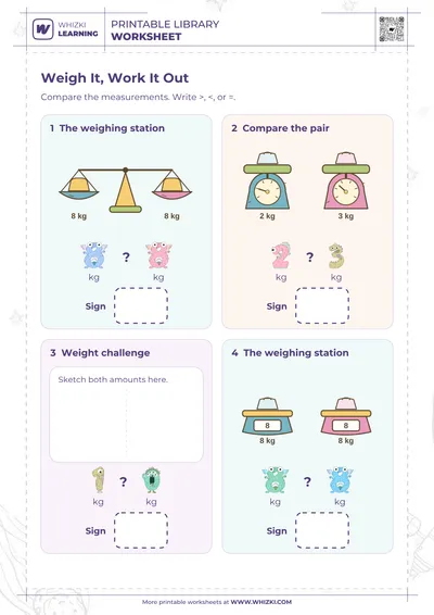 Kilogram Comparison Worksheet