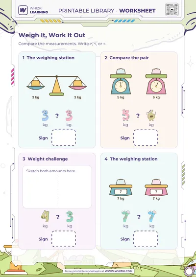 Kilogram Comparison Worksheet