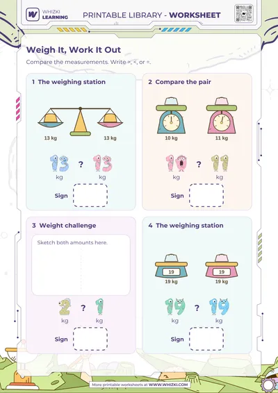 Kilogram Comparison Worksheet