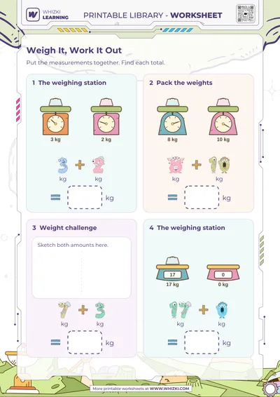 Kilograms Addition Worksheet