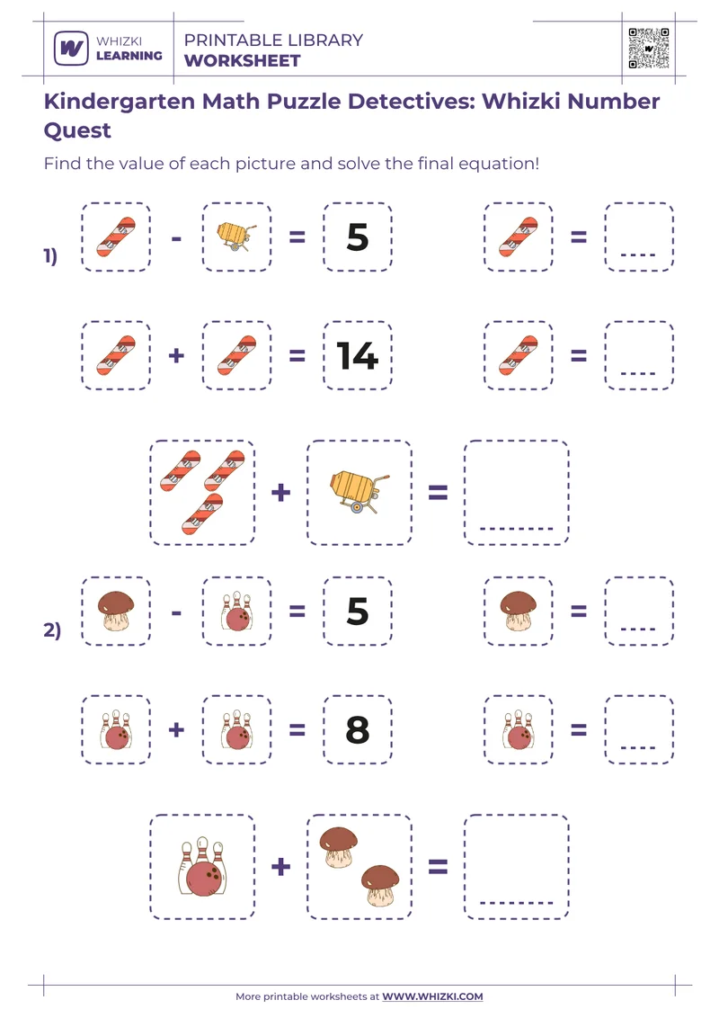 Kindergarten Math Puzzle Detectives: Whizki Number Quest