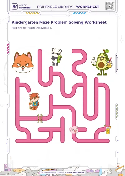 Kindergarten Maze Problem Solving Worksheet