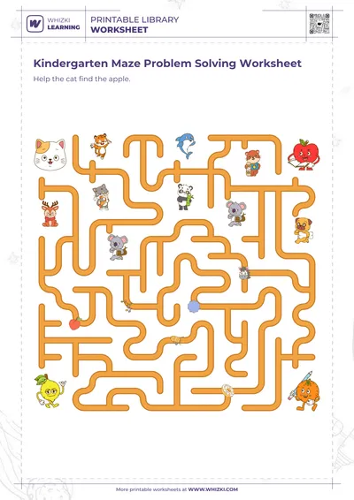 Kindergarten Maze Problem Solving Worksheet