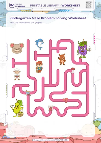 Kindergarten Maze Problem Solving Worksheet