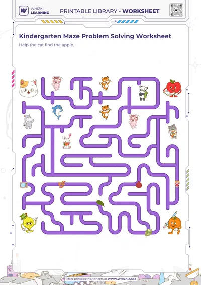 Kindergarten Maze Problem Solving Worksheet
