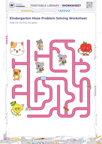 Kindergarten Maze Problem Solving Worksheet