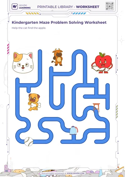Kindergarten Maze Problem Solving Worksheet