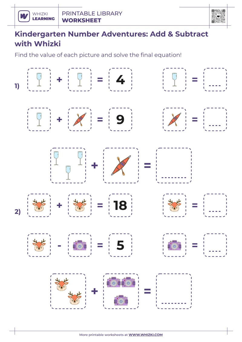 Kindergarten Number Adventures: Add & Subtract with Whizki