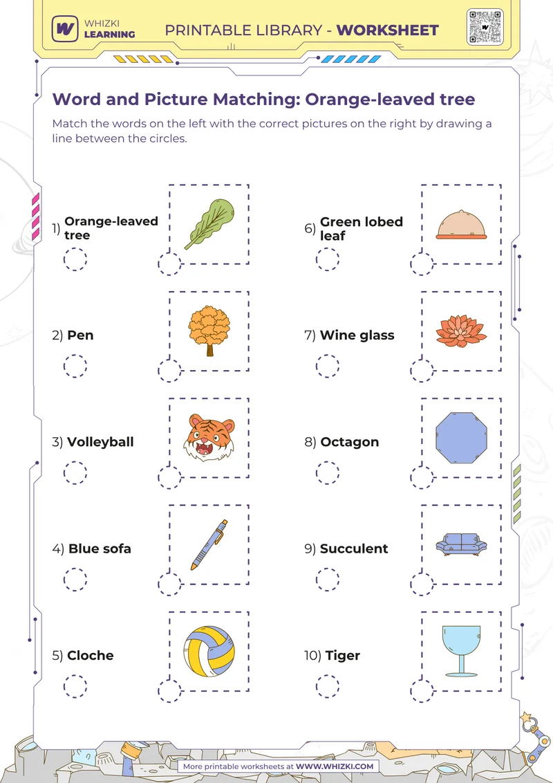 Word and Picture Matching: Orange-leaved tree