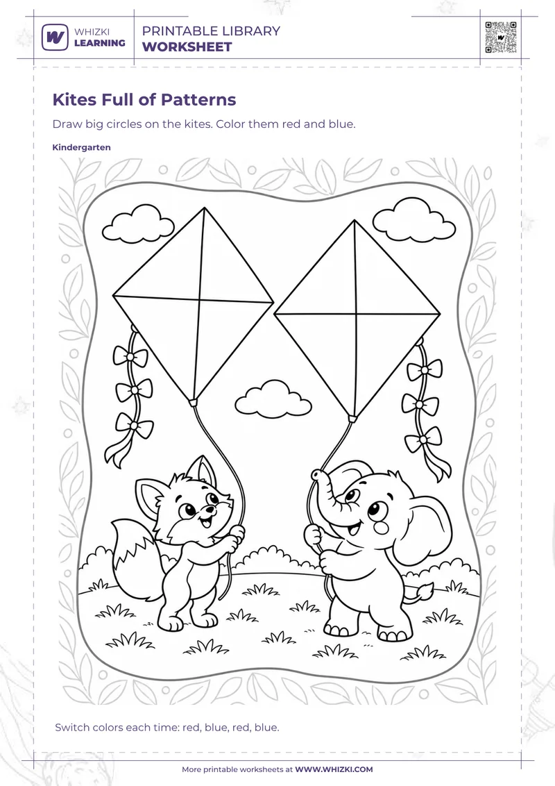 Kites Full of Patterns Worksheet