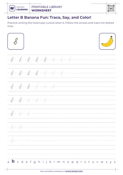 Letter B Banana Fun: Trace, Say, and Color!