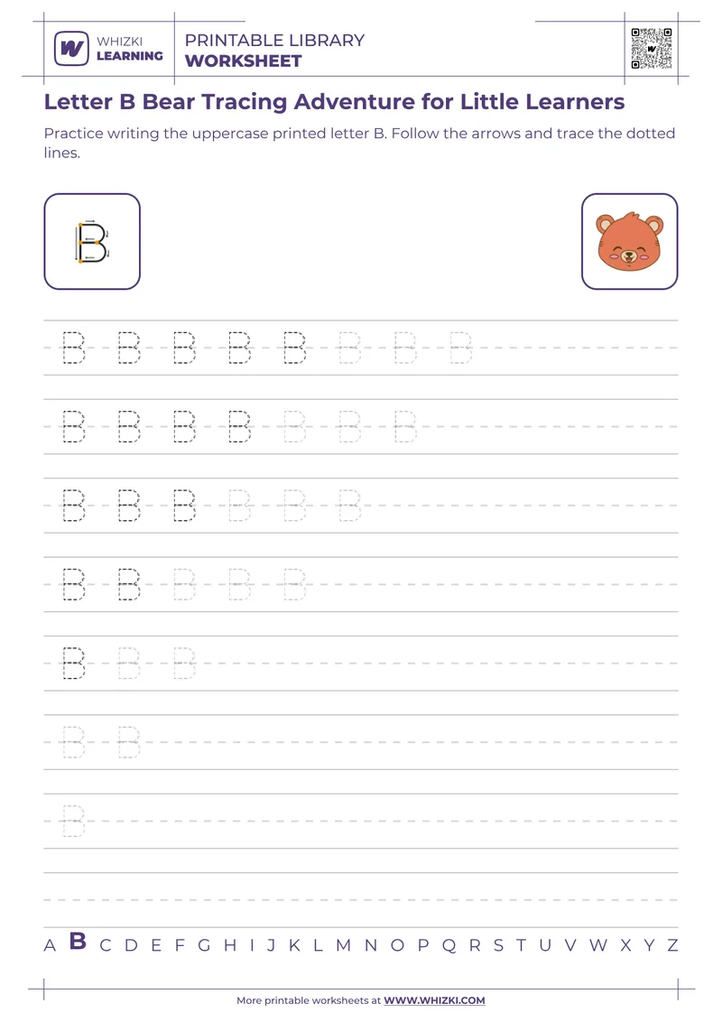 Letter B Bear Tracing Adventure for Little Learners