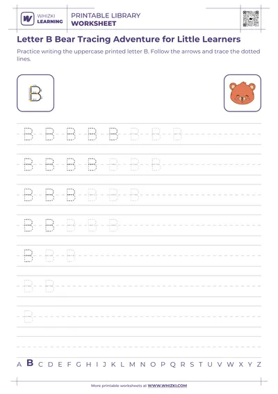 Letter B Bear Tracing Adventure for Little Learners