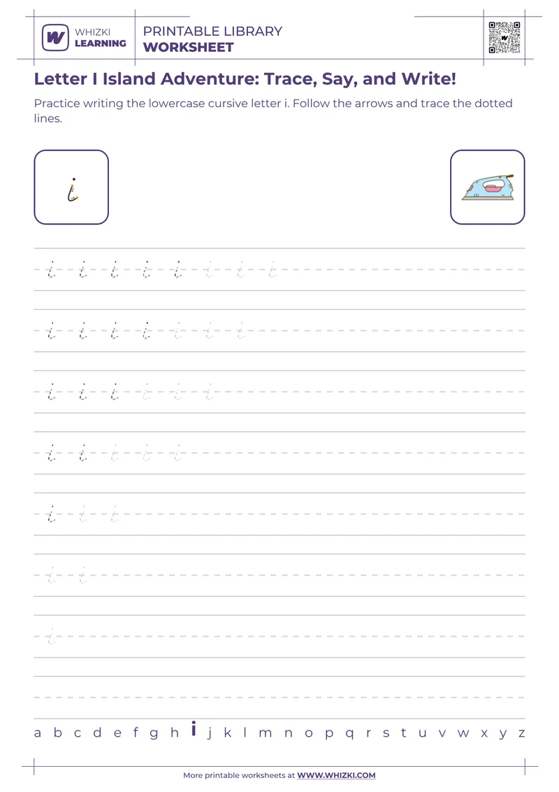 Letter I Island Adventure: Trace, Say, and Write!