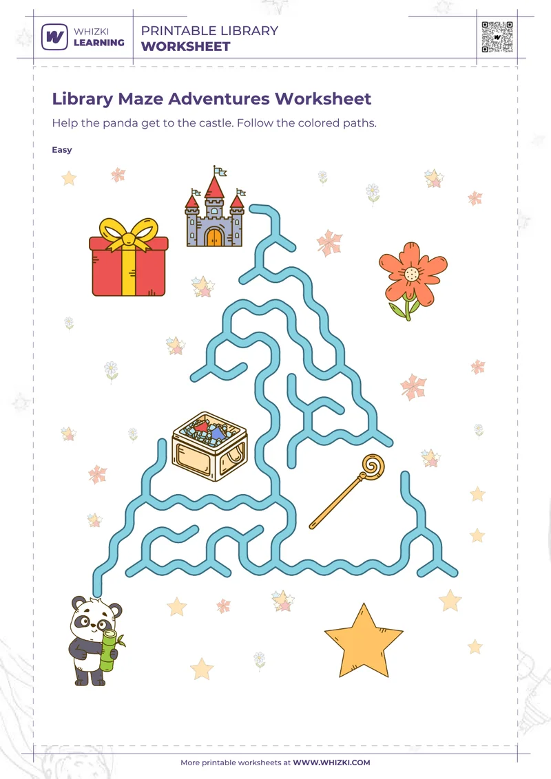 Library Maze Adventures Worksheet
