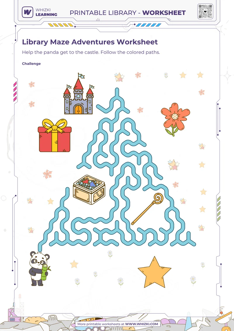 Library Maze Adventures Worksheet