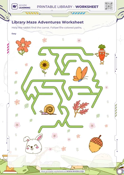Library Maze Adventures Worksheet