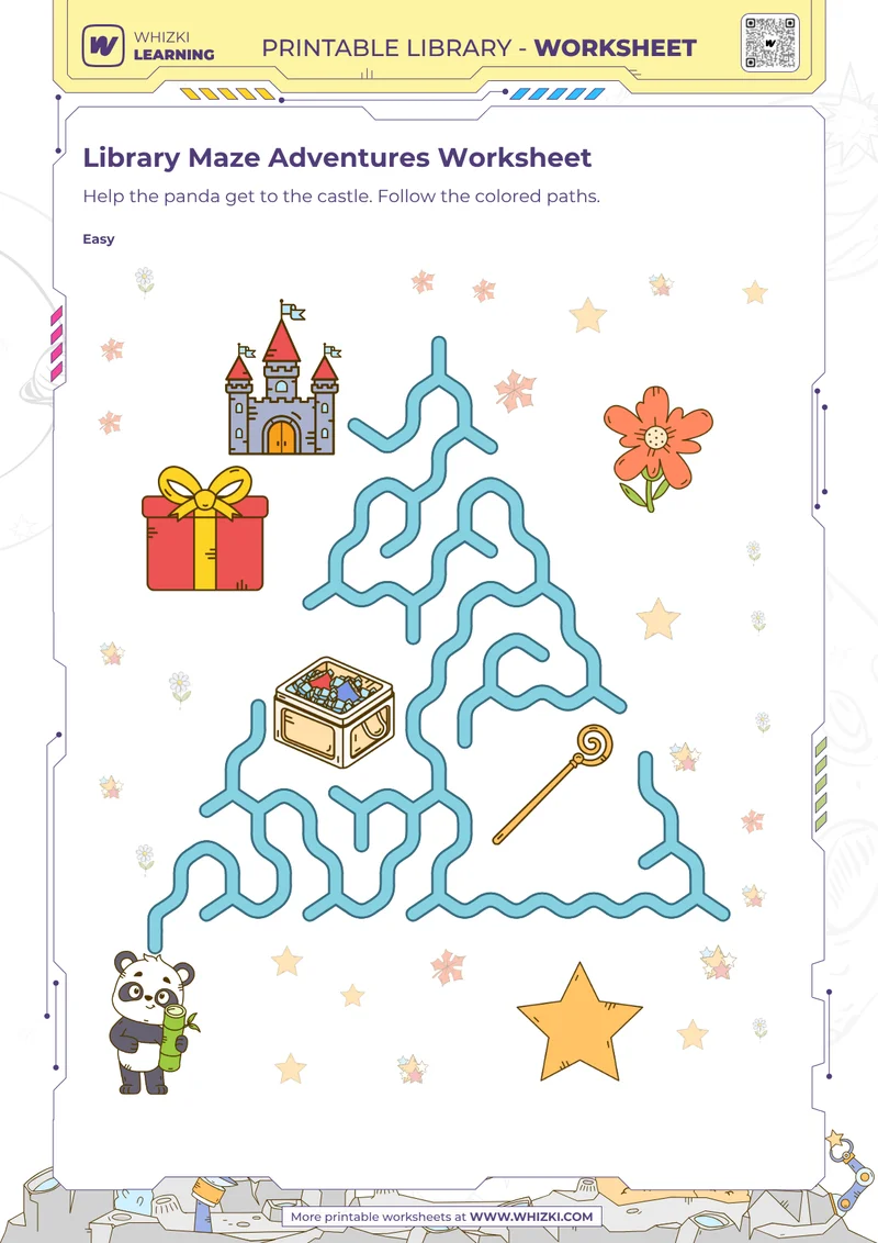 Library Maze Adventures Worksheet